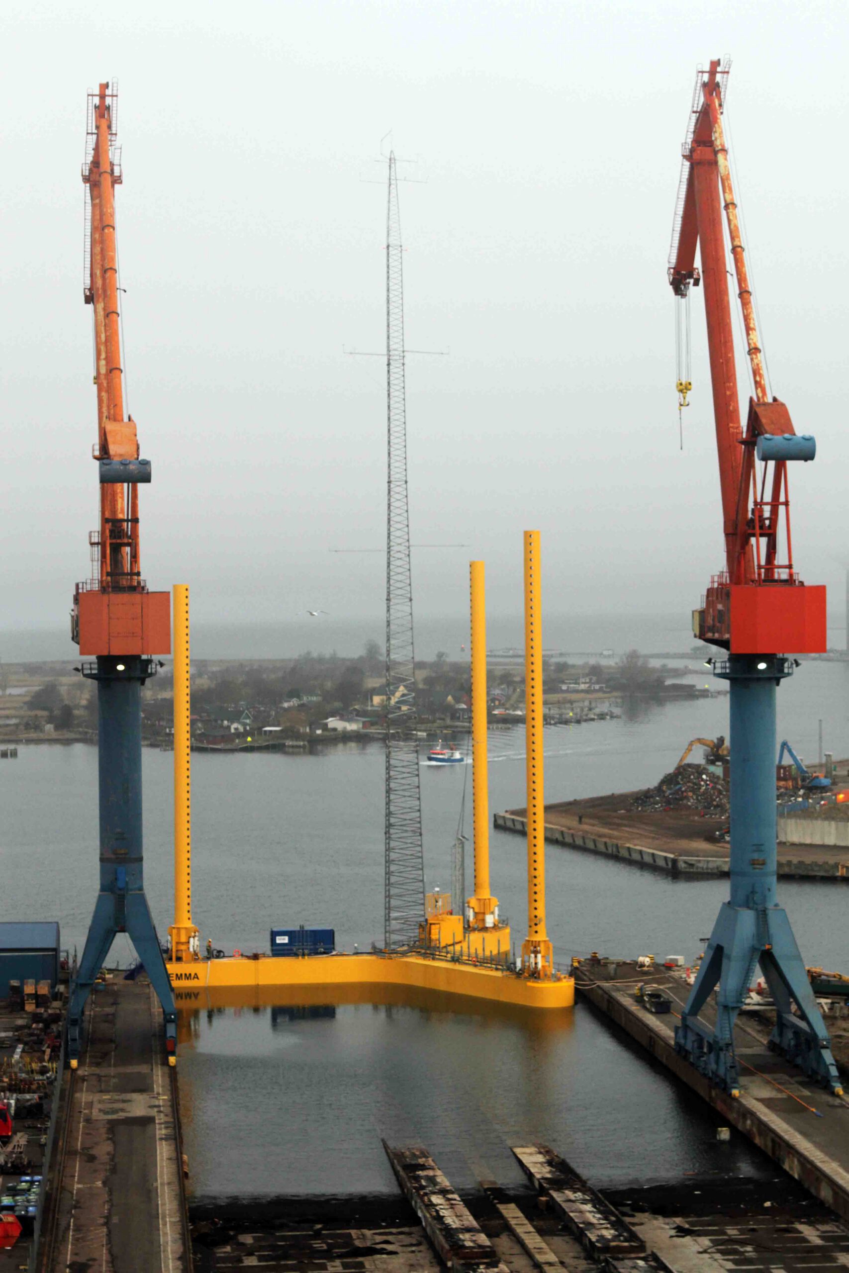 Platform at the shipyard